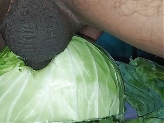 Playing With Cabbage With My Horny Big Black Cock And Balls For Dirty Desire Part-2