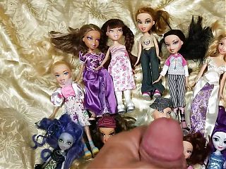 Bratz barbie Disney dolls get cum shot all over them