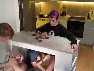 Twink Friends Had a Coffee Break and It Turned Into the Blowjob Under Table